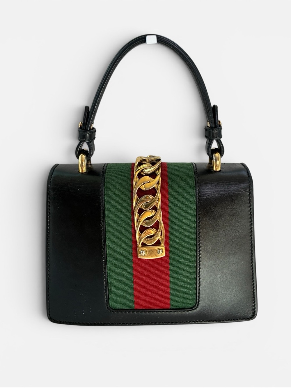 Gucci Sylvie Top-Handle Satchel with Green and Red Web - Picture 2 of 13